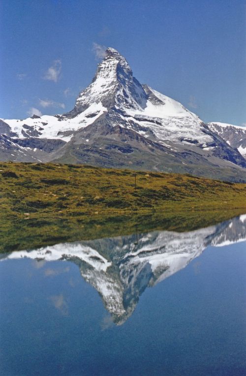 Matterhorn, Kalnas, Zermatt, Alpių, Šveicarija, Kraštovaizdis, Valais, Serija 4000, Alpinizmas, Lipti, Veidrodis, Ežeras