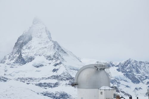 Matterhorn, Gornergrat, Zermatt, Valais, Šveicarija, Suisse, Kalnai, Alpių, Sniegas, Debesys, Sniegas, Observatorija, Kalnų Geležinkelis, Blizzard, Sniego Audros, Šaltas, Dribsnių, Vėjas, Ledinis