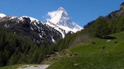 Matterhorn, Kalnas, Zermatt, Alpių, Valais, Šveicarija, Sniegas, Kalnai, Gamta, Kraštovaizdis, Swiss Alps, Įvedimas, Sniego Danga