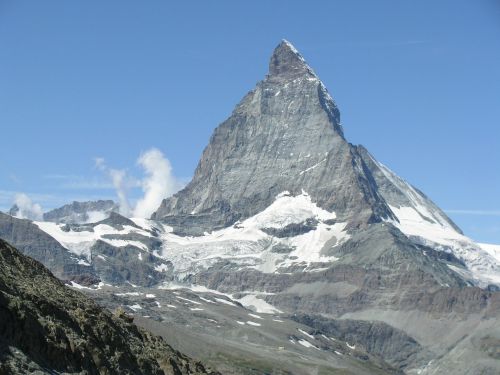 Matterhorn, Šveicarija, Alpės, Kalnai, Debesys, Dangus, Alpių, Kraštovaizdis