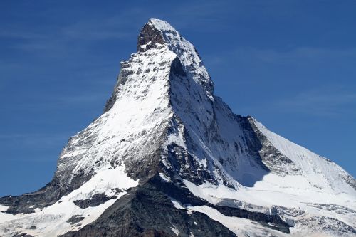 Matterhorn, Zermatt, Šveicarija, Sniegas, Alpių, Kalnai, Alpinizmas, Dangus, Aukšti Kalnai, Aukščiausiojo Lygio Susitikimas, Įvedimas, Aukštybinių Kalnų Kelionė, Valais, Kraštovaizdis, Aukštas, Kietas