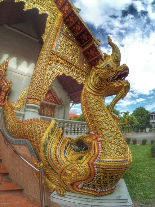 Priemonė,  Chiang Mai Tailandas,  Gyvatė,  Wat Phra Singh