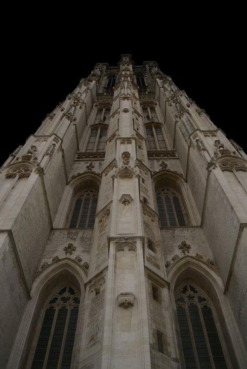 Mechelen, Bokštas, Pastatas, Bažnyčia, Architektūra, Fasadas, Saint Rombautstoren, Simetrija