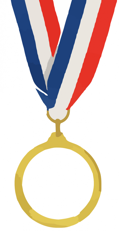Medalis, Auksas, Juosta, Nugalėtojas, Premija, Varzybos, Konkursas, Pagarba, Nemokama Vektorinė Grafika