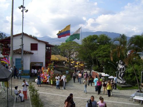Medellín, Kolumbija, Pueblito Paisa, Kvadratas, Žmonės, Turizmas, Turistai