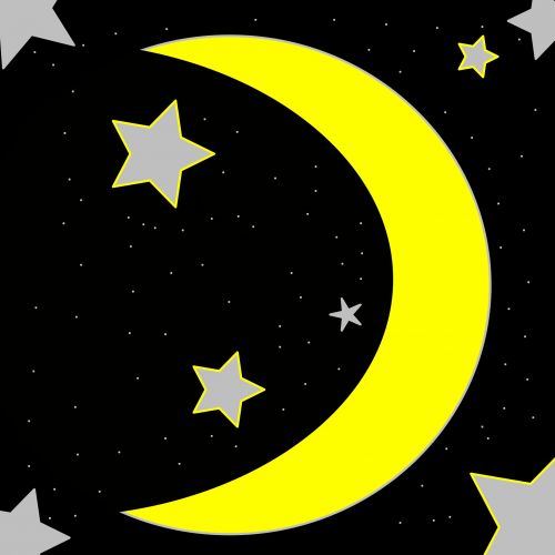 Mėnulis,  Žvaigždė,  Erdvė,  Geltona & Nbsp,  Pusmėnulis,  Pusė Moon,  Pusė Mėnulio Su Žvaigždes
