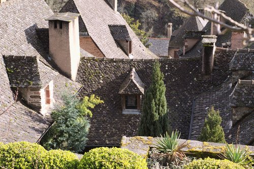 Viduramžių,  Conques,  Aveyron,  Abbey,  Vitražai,  Paveldas,  Piligrimystės,  Kaimas,  Varpinė,  Stogai