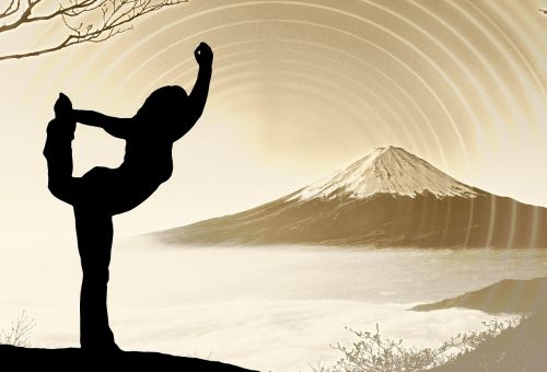 Meditacija, Teigiamas, Mąstyk Pozityviai, Moteris, Pratimas, Kalnas, Saulė, Siluetas, Požiūris, Medituoti, Poilsis, Balansas, Sėdėti