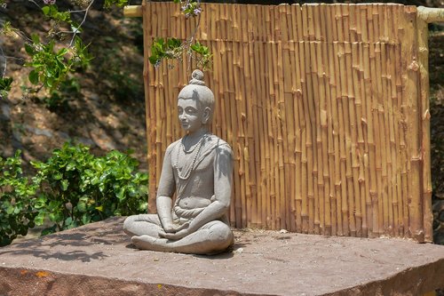 Meditacija,  Joga,  Nuraminti,  Sėdi,  Rami,  Ramybė,  Taika,  Bambuko,  Pobūdį,  Skulptūra,  Yogi