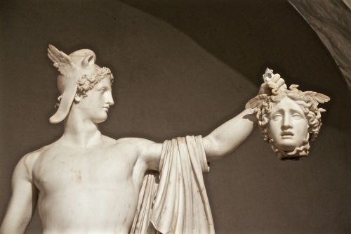 Medusa, Perseus, Galva, Vatikanas, Statula, Skulptūra, Antonio Kanova, Marmuras, Mitologija, Italy, Ispanų