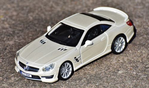Mercedes Benz, Sl 65 Amg, Balta, Automatinis, Sportinė Mašina, Modelis Automobilis, Modelis