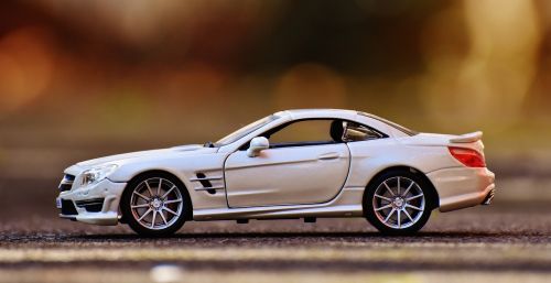 Mercedes Benz, Sl 65 Amg, Balta, Automatinis, Sportinė Mašina, Modelis Automobilis, Modelis