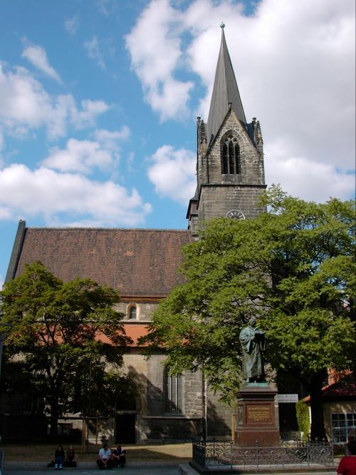 Prekybinė Bažnyčia, Liuterio Paminklas, Pykčio Vaizdas, Erfurtas, Turingijos Federalinė Žemė