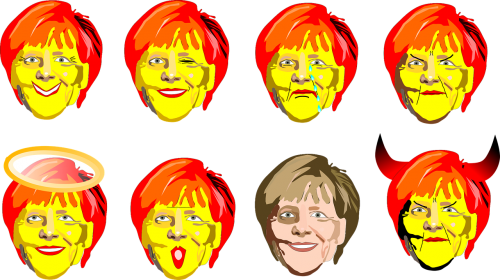 Merkel, Smiley, Politikė, Nemokama Vektorinė Grafika
