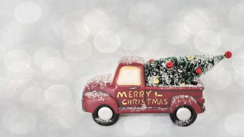 Linksmų Kalėdų, Raudona, Sunkvežimis, Kalėdos, Šventinis, Šventė, Apdaila, Xmas, Kortelė