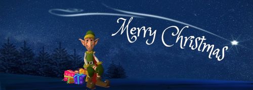 Linksmų Kalėdų, Žvaigždė, Naktis, Elfas, Medžiai