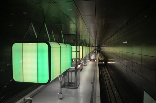 Metro, Šviesa, Architektūra, Hamburgas, Sustabdyti, Po Žeme, Stotis, Žalias