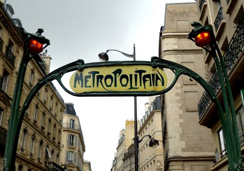 Metro, Paris, Metro Įėjimas, Skydas