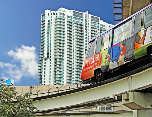Metrorail,  Viešasis Transportas,  Miami Downtown,  Traukinys
