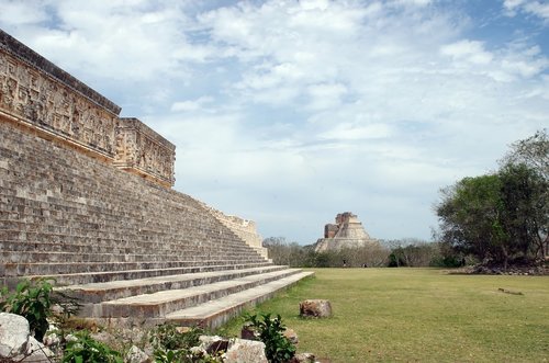 Meksika,  Uxmal,  Piramidė,  Maya,  Apvalus,  Griuvėsiai,  Civilizacija,  Architektūra,  Senovinis,  Terasa,  Dangus,  Istorija