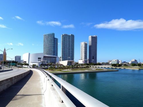 Miami, Panorama, Pastatas, Vanduo, Majamio Paplūdimys