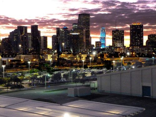 Miami, Naktinis Vaizdas, Panorama, Architektūra, Majamio Paplūdimys, Naktis, Florida