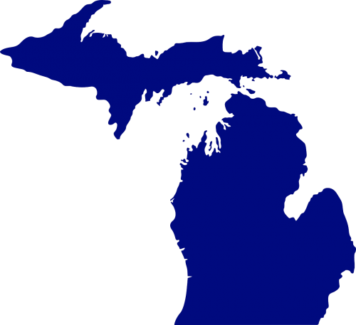 Michiganas, Žemėlapis, Valstybė, Amerikietis, Viršutinio Pusiasalio, Apatinis Pusiasalis, Siluetas, Nemokama Vektorinė Grafika