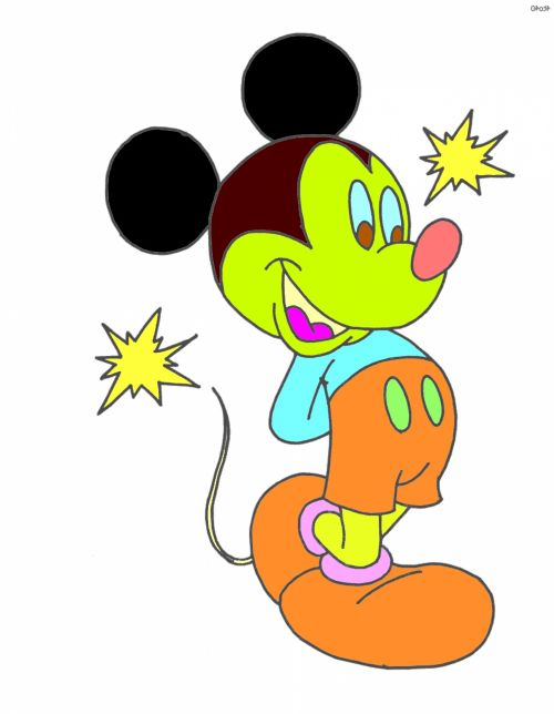 Mickey,  Pelė,  Animacinis Filmas,  Spalvos,  Izoliuotas,  Žvaigždės,  Geltona,  Populiarus,  Charakteris,  Walt,  Disney,  Mickey Mouse