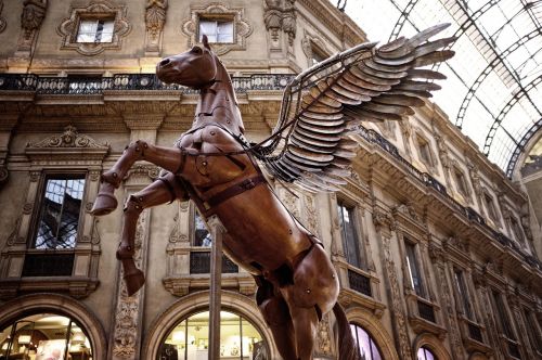 Milanas,  Pegasus,  Galerija,  Statulas,  Vittorio Emanuele Ii
