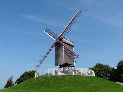 Vėjo Malūnas, Malūnas, Bruges, Belgija