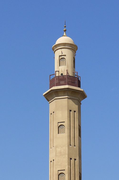 Minaretas, Dubai, Mečetė, U E E, Islamas, Architektūra