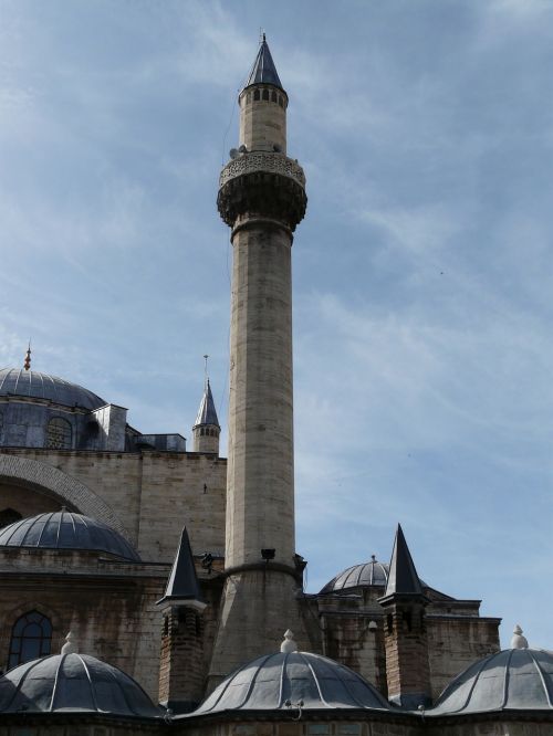 Minaretas, Mečetė, Stogai, Pastatas, Architektūra, Konya, Mauzoliejus, Mevlana, Jalal Ad Din Rumi, Muziejus