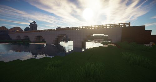 Minecraft, Tiltas, Upė, Akmuo, Viduramžių, Europietis, Vėlyva Popietė