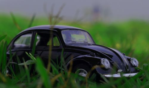 Miniatiūrinė, Automobilis, Klasikinis, Volkswagen, Žolė, Žaislas