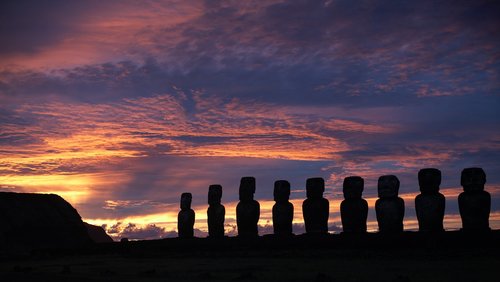 Moai,  Sunrise,  Velykų Sala,  Istorija,  Kultūra,  Lauke,  Dangus,  Rapa Nui