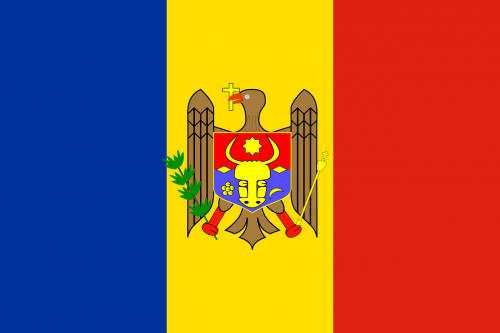 Moldova, Vėliava, Valstybė, Trispalvis, Mėlynas, Geltona, Raudona, Moldovos Herbas, Erelis, Aurochs, Nemokama Vektorinė Grafika