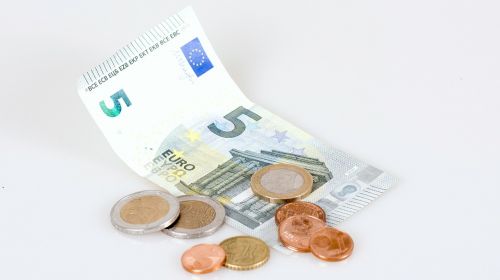 Pinigai, Valiuta, Euras, Eurocentas, Sumokėti, Eurų Banknotas, Banknotas, Keisti, Penki, Monetos