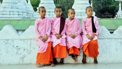 Vienuolis, Moteris, Mergaitė, Religinis, Budistinis, Budizmas, Buda, Mianmaras, Burma