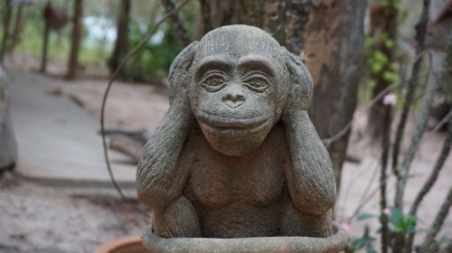 Beždžionė, Statula, Uždaros Ausinės, Vis Dar, Taika