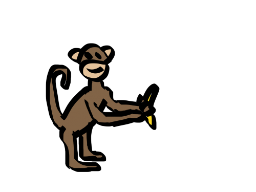 Beždžionė, Bananas, Animacinis Filmas