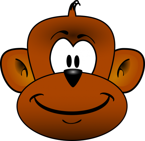 Beždžionė, Galva, Ape, Gyvūnas, Šimpanzė, Šimpanzė, Laimingas, Šypsena, Šypsosi, Animacinis Filmas, Nemokama Vektorinė Grafika