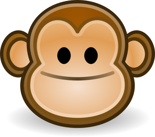 Beždžionė, Šypsena, Laimingas, Veidas, Piktograma, Ape, Gorila, Nemokama Vektorinė Grafika