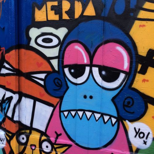Beždžionė Grafika, Grafiti Fonas, Dažytos Beždžionės, Ranka Paruošta, Graffiti Menas, Europos Graffiti