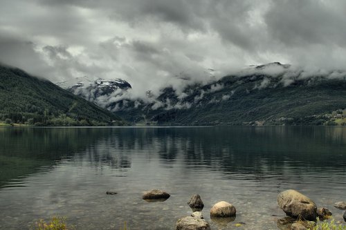 Monolitinis Dalis Vandenyse,  Ežeras,  Kraštovaizdis,  Pobūdį,  Kalnų,  Norvegija