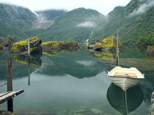 Monolitinis Dalis Vandenyse,  Pobūdį,  Kalnų,  Kraštovaizdis,  Kelionė,  Norvegija,  Bondhusvatnet,  Šventė