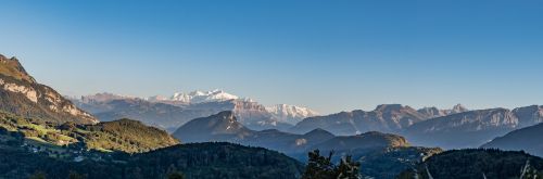 Mont Blanc, Panorama, Haute Savoie, Alpės, Mont Blanc Massif