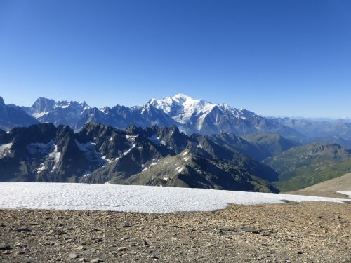 Mont Blanc, Kalnas, Alpės, Haute-Savoie, Kalnai, Vasara, Kraštovaizdis