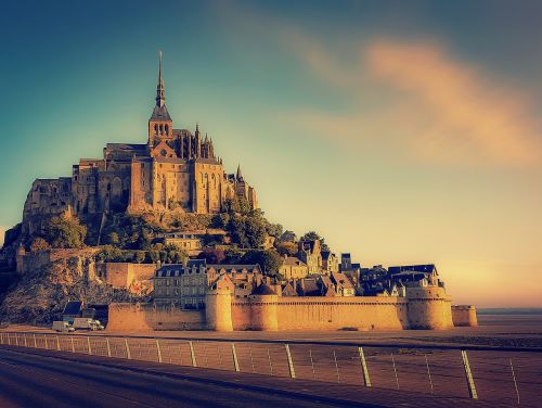 Mont Saint Michel, Abatija, Normandija, France, Istorija, Architektūra