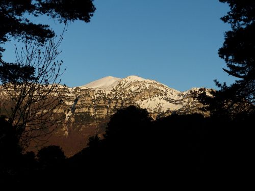 Monte Altissimo, Monte Altissimo Di Modena, Kalnas, Garda, Garda Kalnai, Monte Baldo Tvirtas, Monte Baldo, Aukščiausiojo Lygio Susitikimas, Snieguotas, Alpenglühen