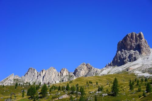 Monte Averau, Kalnų Grupė, Ampezzo Dolomitai, Krooda Negra, Punta Dallago, Forcella Averau, Averau, Dolomitai, Alpių, Italy